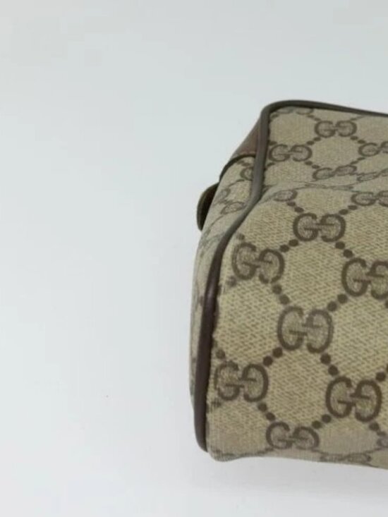 GUCCI GG Supreme Web Sherry Line Clutch Bag PVC Beige Gold 84 01 012 Auth BA803 - Picture 7 of 16